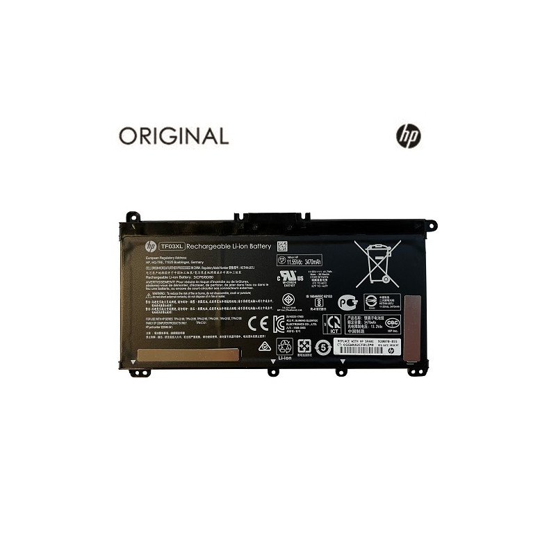 Nešiojamo kompiuterio baterija HP TF03XL, 3470mAh, Original