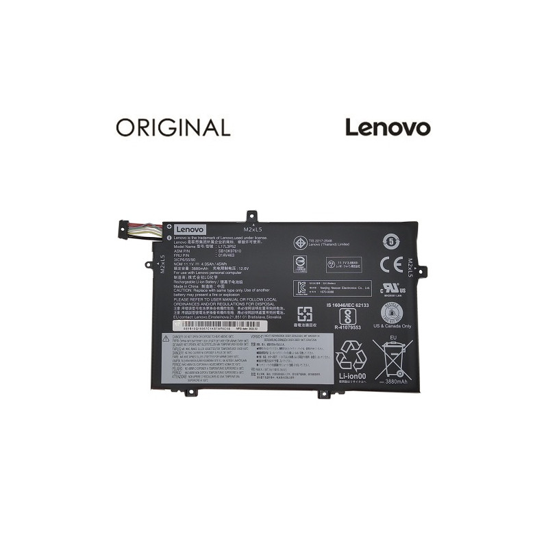 Nešiojamo kompiuterio baterija LENOVO 01AV463, 3880mAh, Original