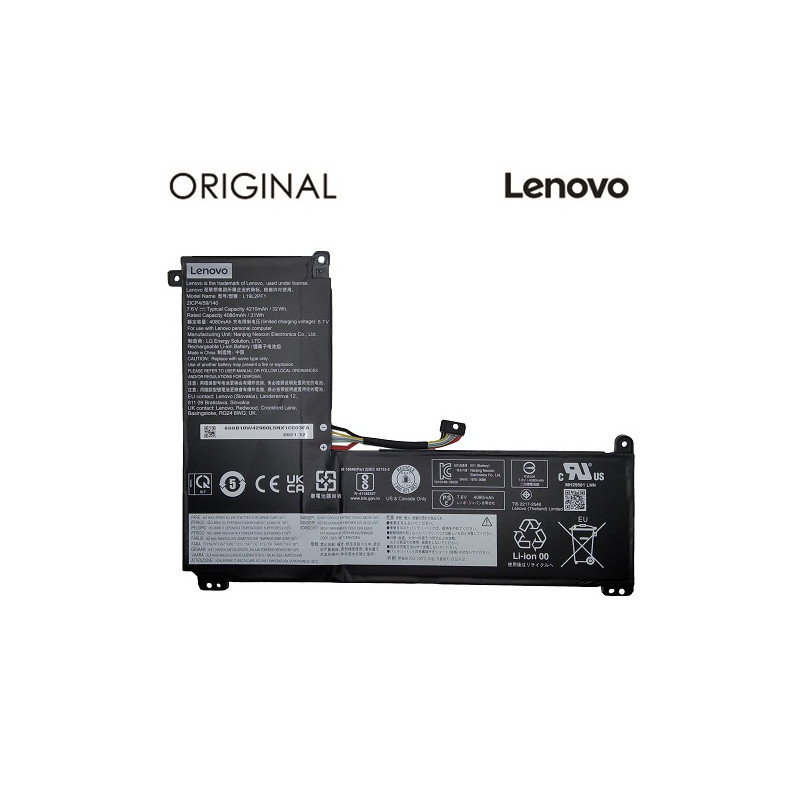 Nešiojamo kompiuterio baterija LENOVO L19M2PF1, 4080mAh, Original