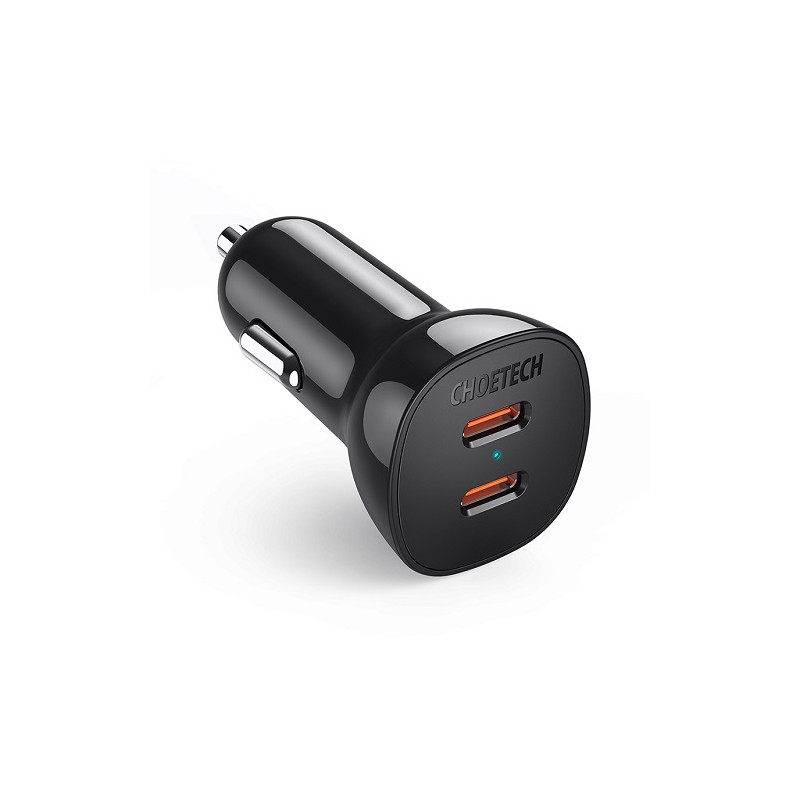 Kroviklis CHOETECH 2xUSB-C: 12-24V, 40W, QC3.0+ PD