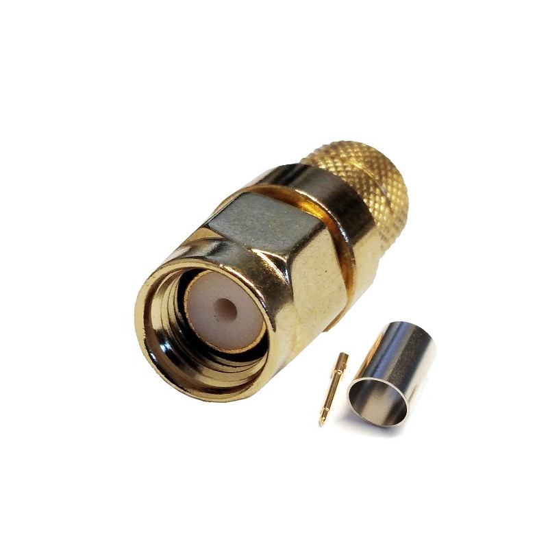 SMA-male užspaudžiama jungtis RG6 kabeliui