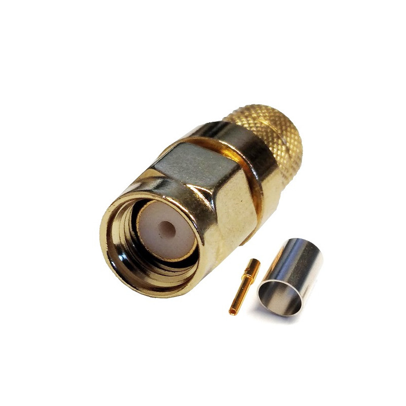 RPSMA-male užspaudžiama jungtis RG6 kabeliui
