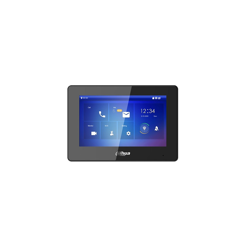 IP domofono monitorius su WIFI, 7 col. 1024x600,Micro SD kortelės prievadas,PoE(802.3af) juodas, SIP