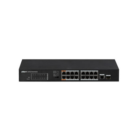 PoE šakotuvas 100Mbps 16portu+1G uplink + 1SFP, PoE iki 250, Hi-PoE