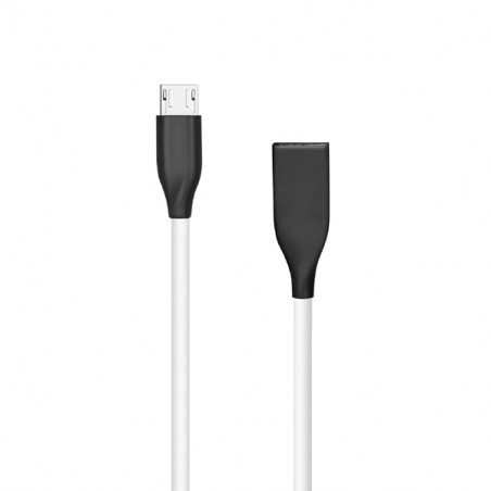 Silikoninis kabelis USB-Micro USB (baltas, 1m)