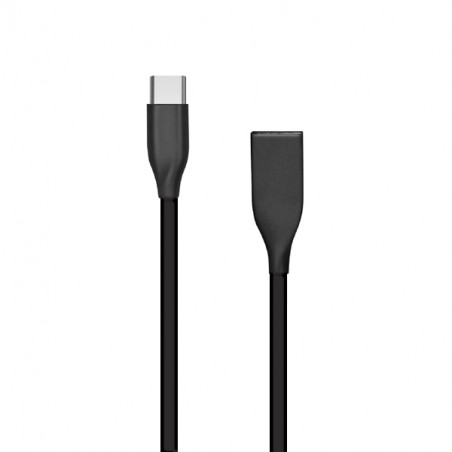 Silikoninis kabelis USB - USB-C (juodas, 1m)