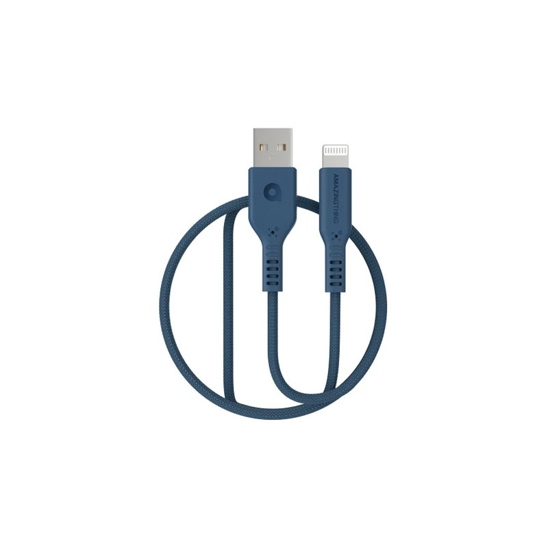 Premium MFI sertifikuotas kabelis USB - Lightning (mėlynas, 1.1m)