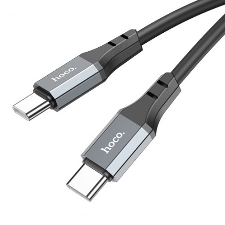 Silikoninis kabelis USB-C - USB-C, 60W (juodas, 3m)
