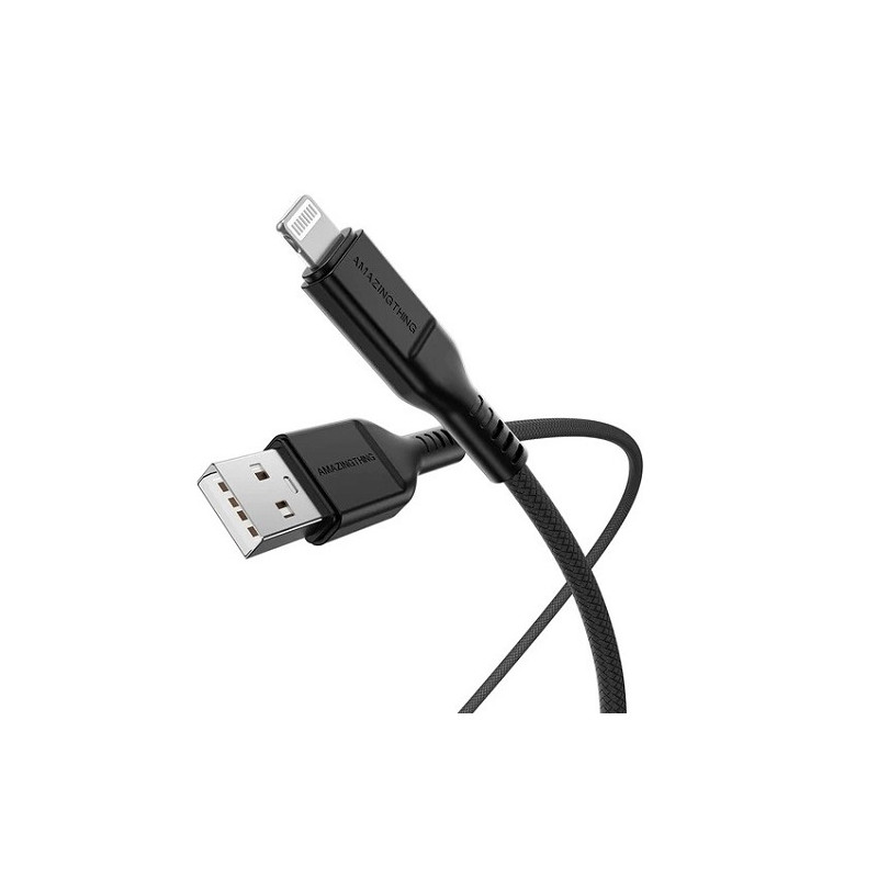 Premium kabelis USB Type-A - Lightning, PD30W (juodas, 1.1m)