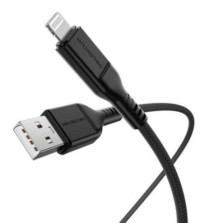 Premium kabelis USB Type-A - Lightning, PD30W (juodas, 1.1m)