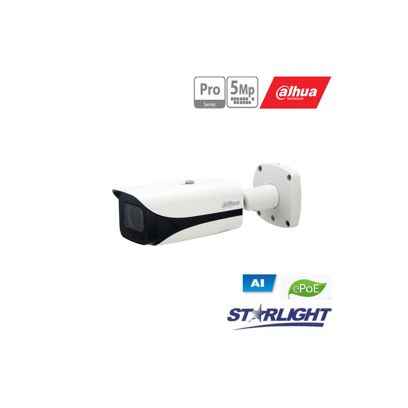 IP kam. AI 5M 2K Cilind. STARLIGHT su LXIR iki 120m, 5MP(2592x1944) 1~20fps, 7 mm 35 mm, H.265+