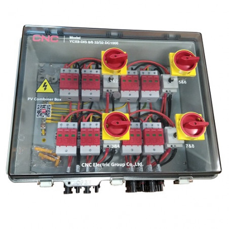 PV atjungimo skydelis, DC 8in-8out, IP66