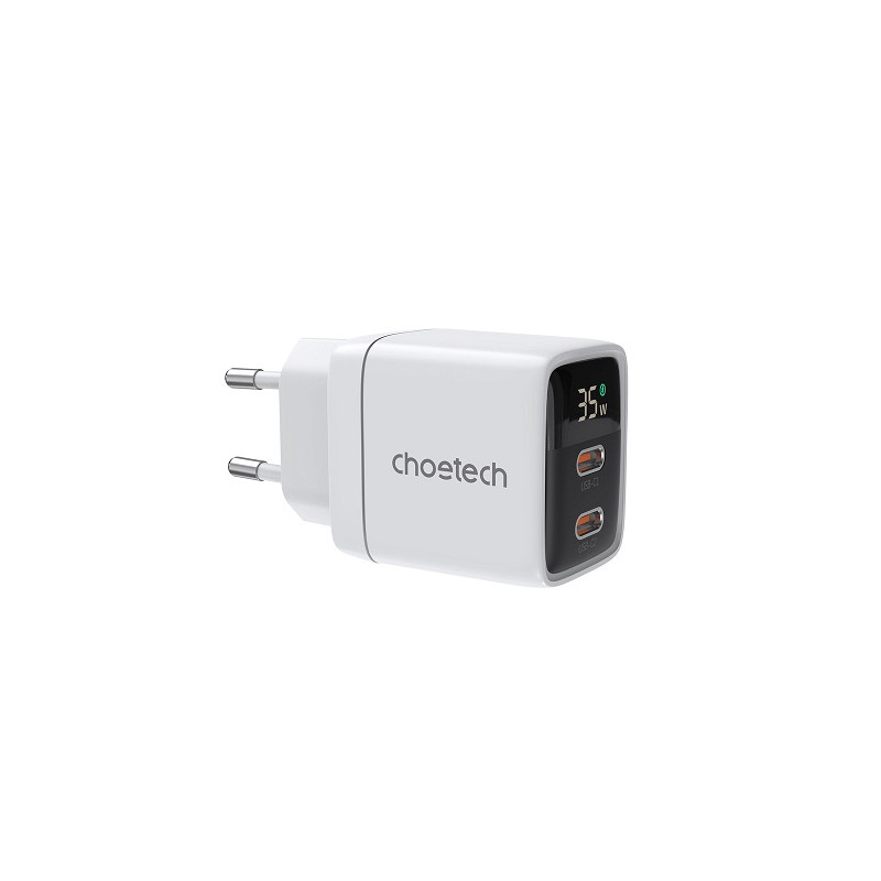 Kroviklis CHOETECH GaN 2xUSB Type-C: 35W, PD