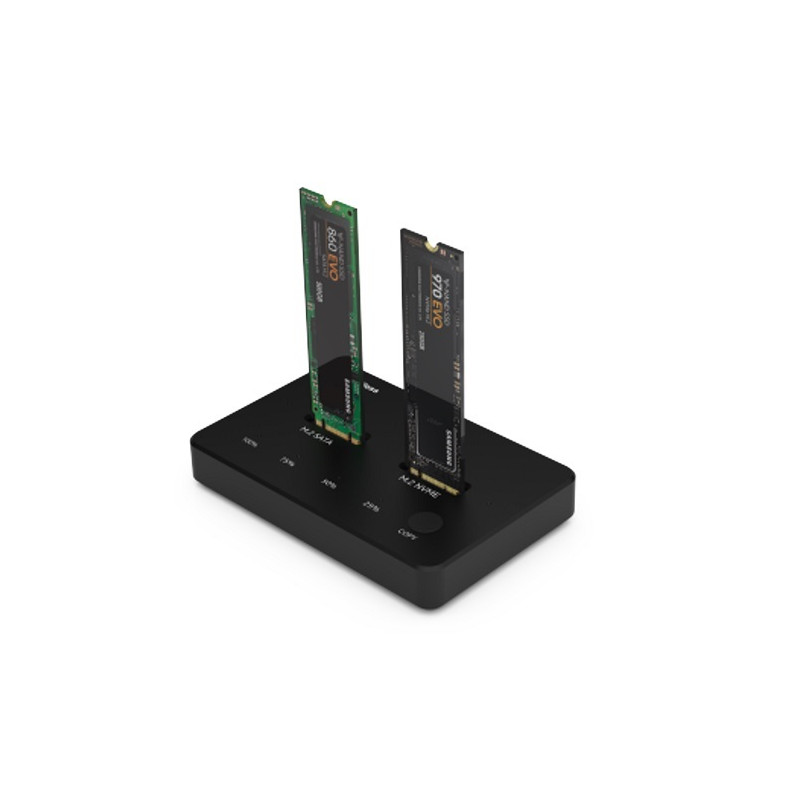 Docking Station 2x M.2 NVME+SATA SSD iki 10Gbps