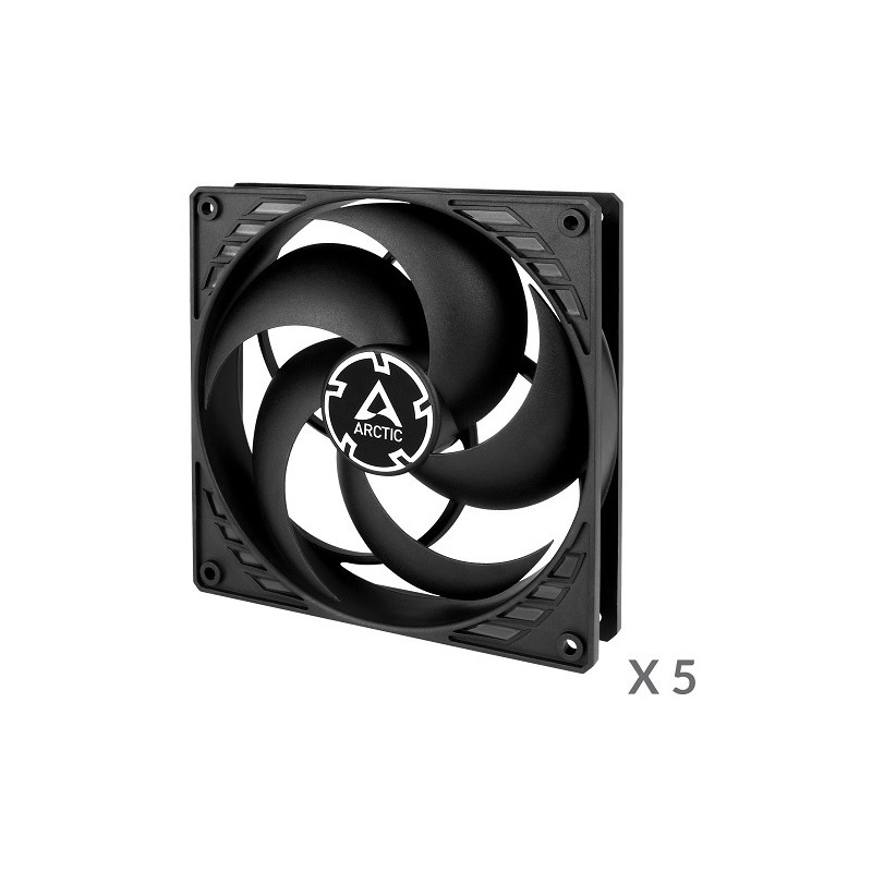 ARCTIC P14 korpuso ventiliatoriai, 3-pin, 140mm, juodi, 5 vnt.