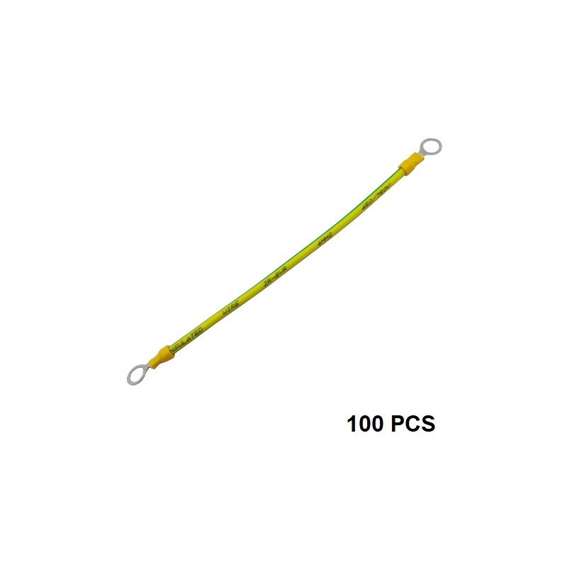 Įžeminimo kabeliai su jungtimis saulės moduliams, variniai, 4 mm2, 20cm, 100vnt.