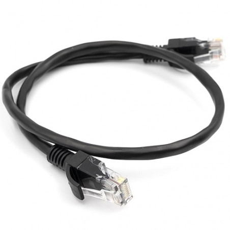 Kabelis Cat5E UTP, 0.5m, juodas