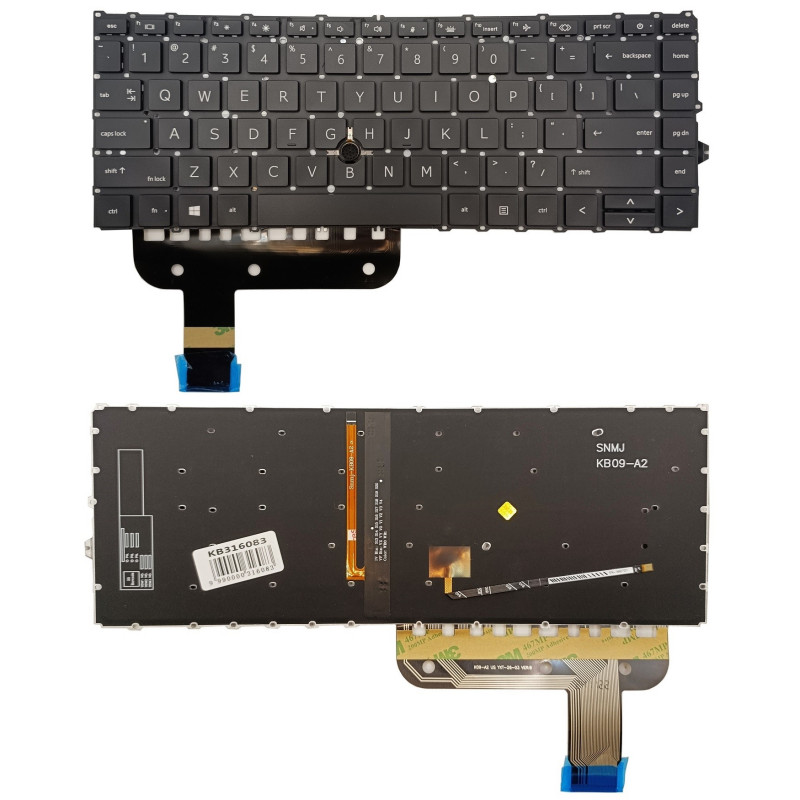 Klaviatūra HP EliteBook 845 G7, su pašvietimu ir trackpoint 