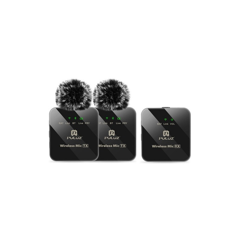 Bevielis skaitmeninis dvigubas mikrofonas, prisegamas, OTG USB Type-C, Lightning