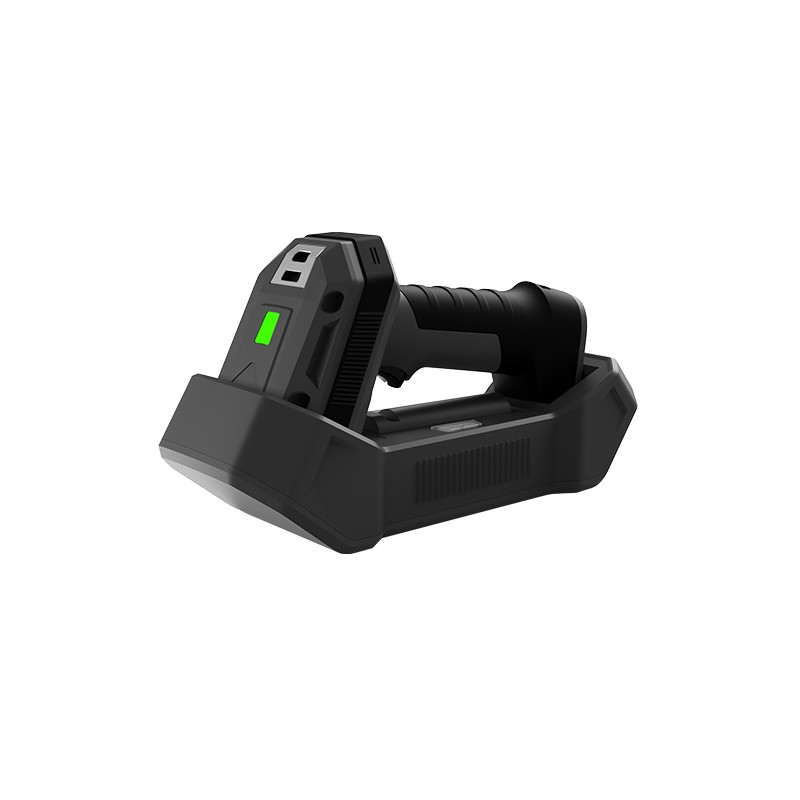 Industrinis bevielis 1D/2D brūkšninių kodų skaitytuvas, su stovu