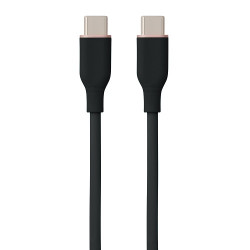 Silikoninis kabelis USB Type-C - Type-C, 60W (juodas, 3m)