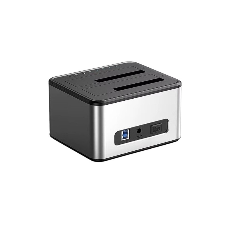 Dviejų diskų Docking Station, 2.5"/3.5" SSD/HDD, USB-B