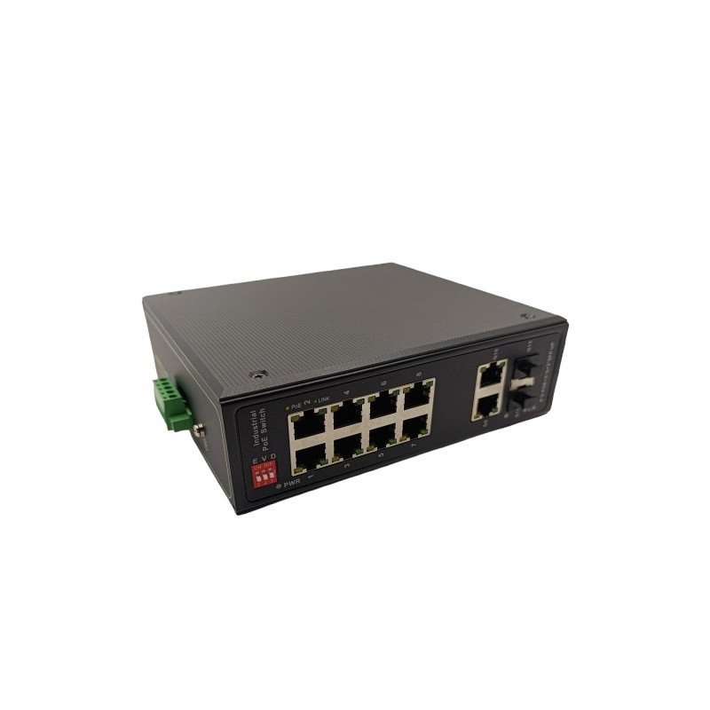 PoE šakotuvas 10 prievadų 1000M su 2 SFP prievadais 1000M