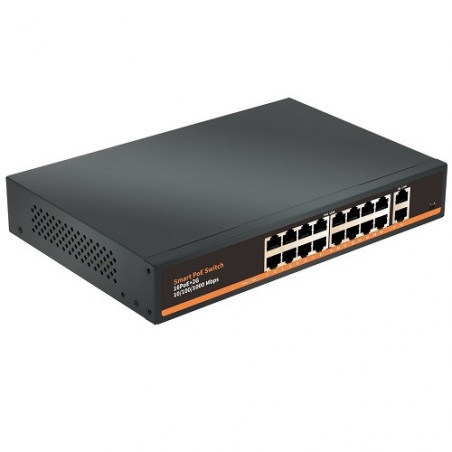 PoE šakotuvas 1000Mbps 16portų +2G uplink