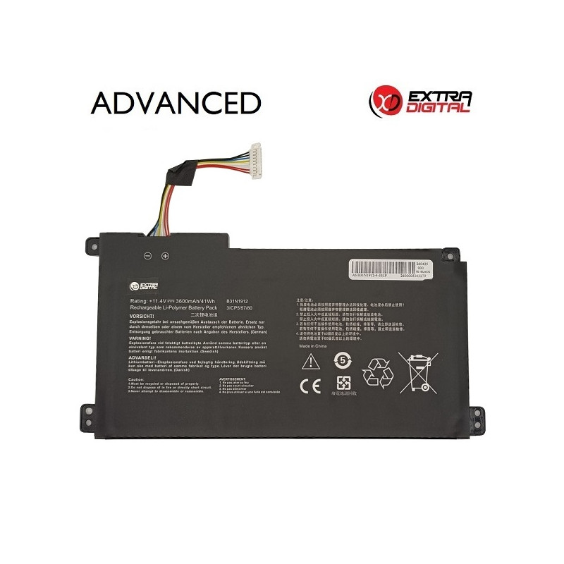 Nešiojamo kompiuterio baterija ASUS B31N1912, 3600mAh, Extra Digital Advanced