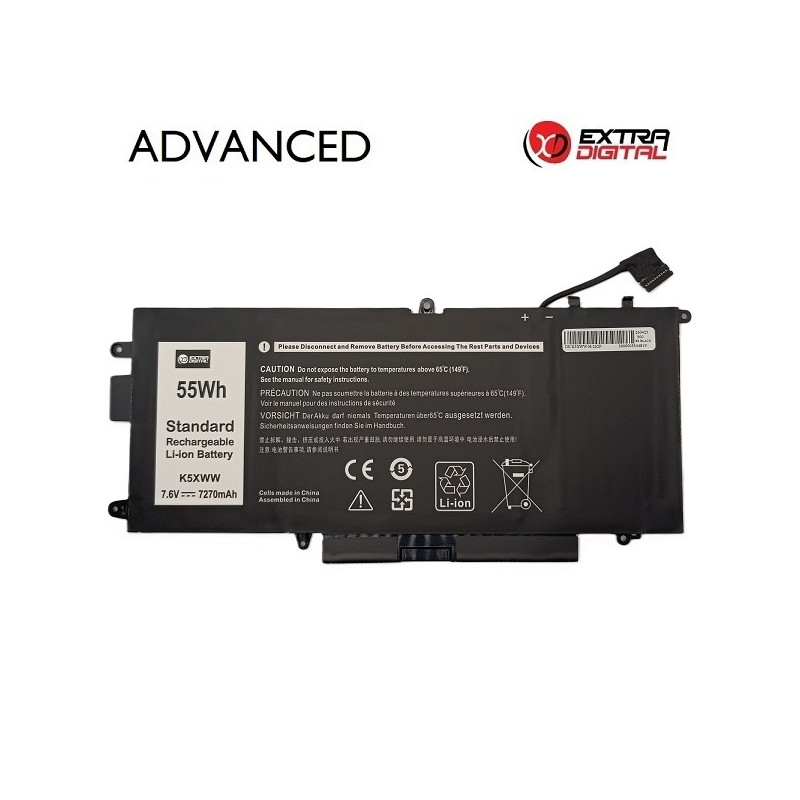 Nešiojamo kompiuterio baterija DELL K5XWW, 7270mAh, Extra Digital Advanced