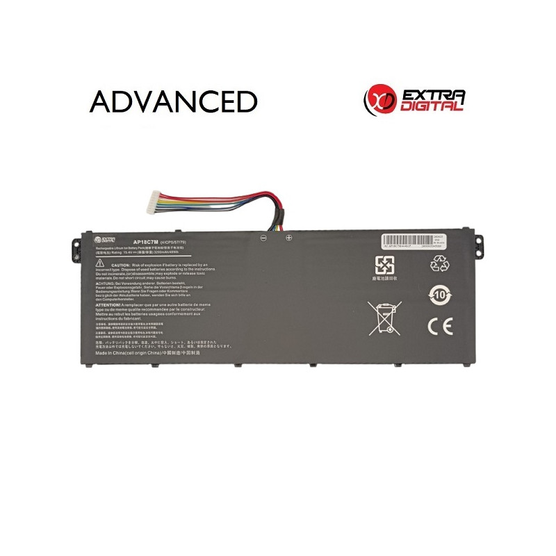 Nešiojamo kompiuterio baterija ACER AP18C7M, 3200mAh, Extra Digital Advanced