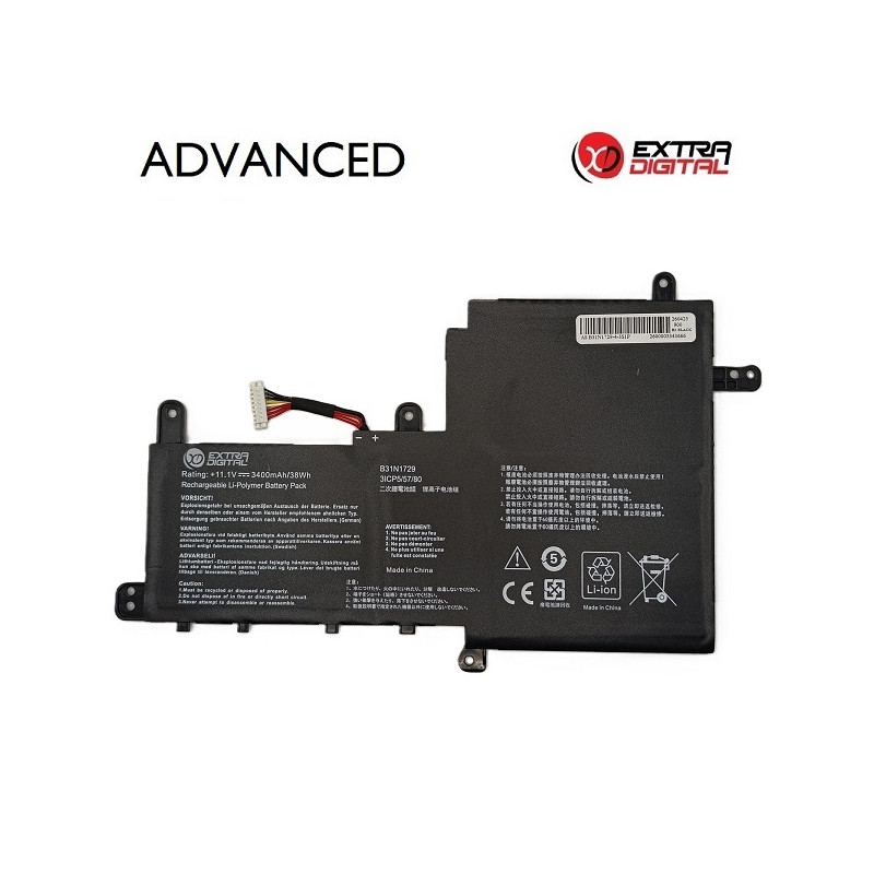 Nešiojamo kompiuterio baterija ASUS B31N1729, 3400mAh, Extra Digital Advanced