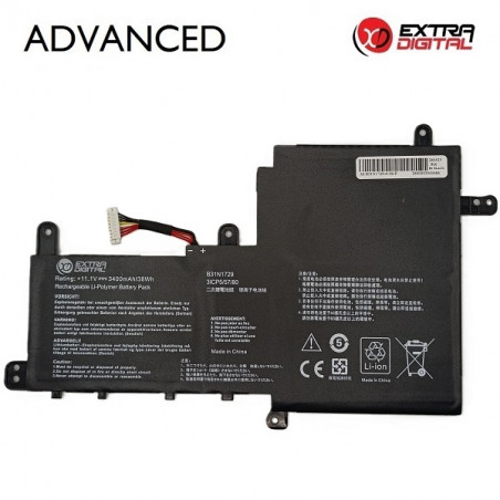 Nešiojamo kompiuterio baterija ASUS B31N1729, 3400mAh, Extra Digital Advanced