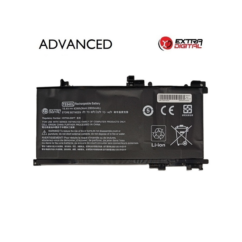 Nešiojamo kompiuterio baterija HP TE04XL, 2800mAh, Extra Digital Advanced