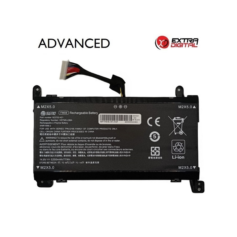 Nešiojamo kompiuterio baterija HP FM08, 5200mAh, 16 pin, Extra Digital Advanced