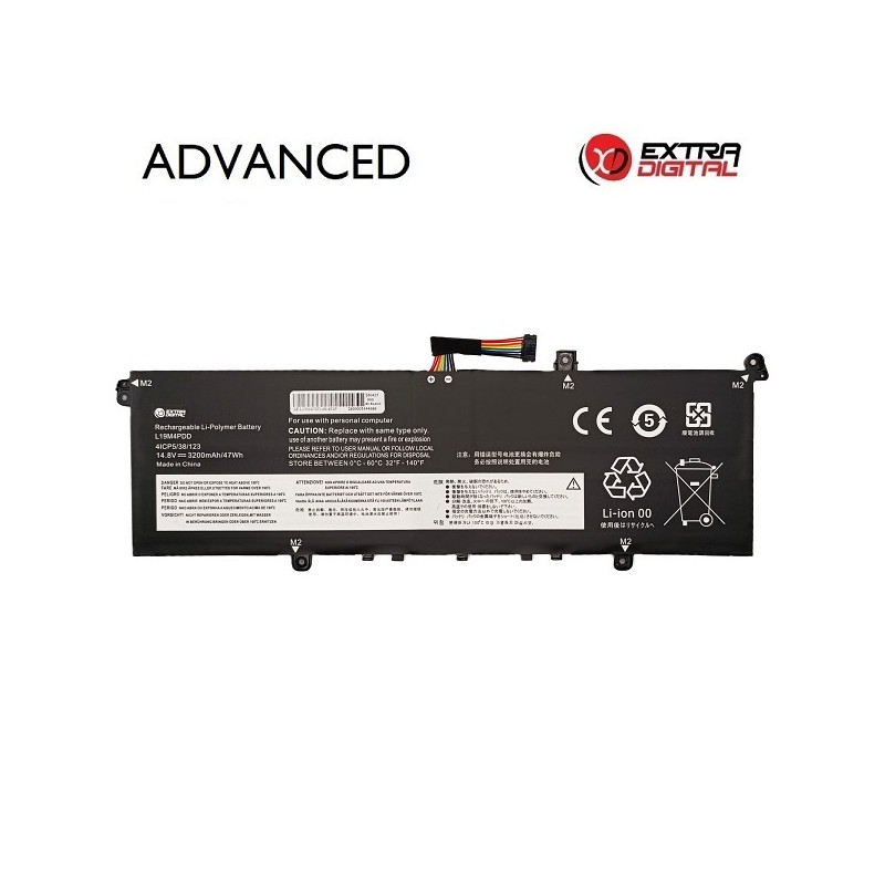 Nešiojamo kompiuterio baterija LENOVO L19M4PDD, 3200mAh, Extra Digital Advanced