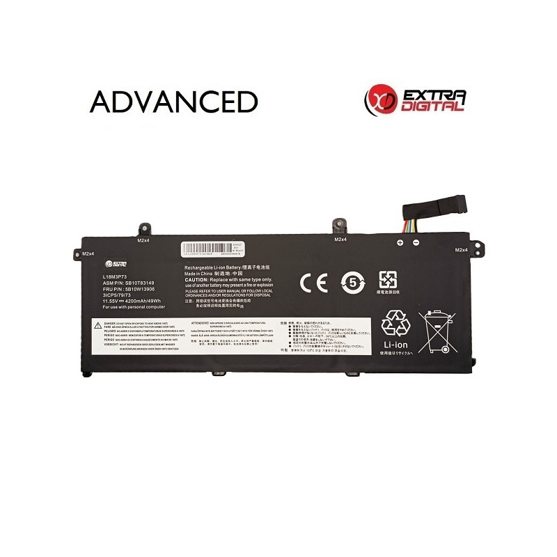 Nešiojamo kompiuterio baterija LENOVO L18M3P73, 4200mAh, Extra Digital Advanced