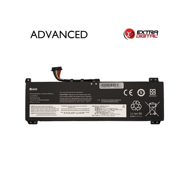 Nešiojamo kompiuterio baterija LENOVO L21M4PC0, 3750mAh, Extra Digital Advanced