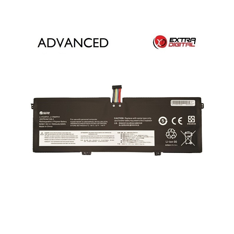 Nešiojamo kompiuterio baterija LENOVO L17C4PH1, 7600mAh, Extra Digital Advanced