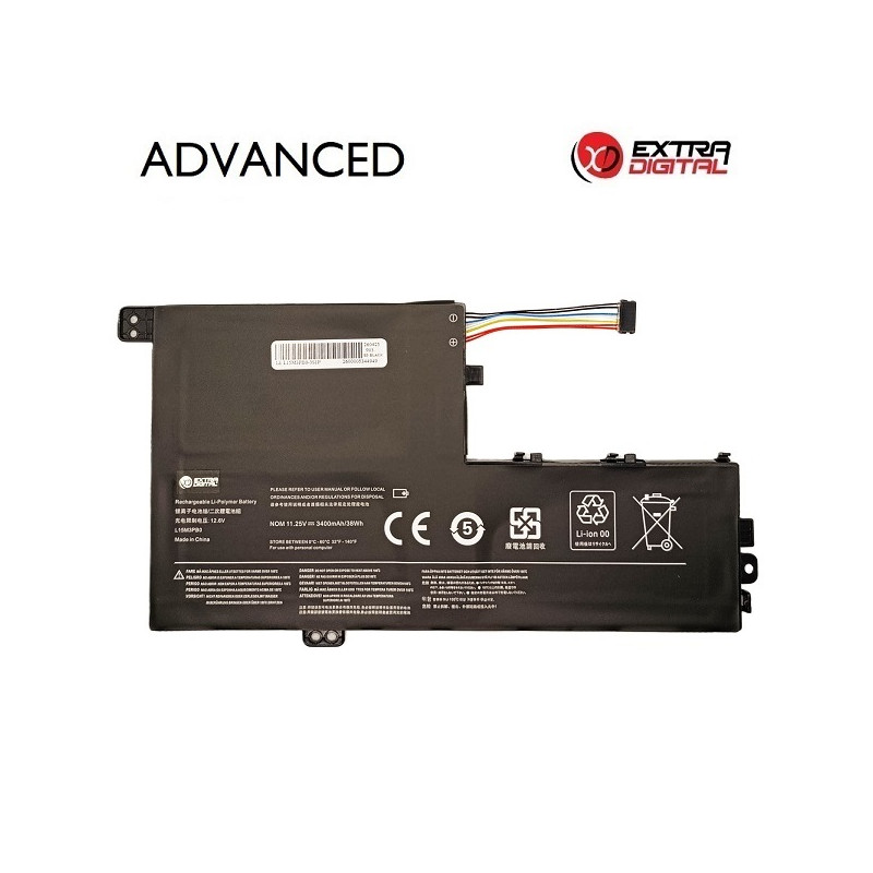 Nešiojamo kompiuterio baterija, LENOVO L15M3PB0, 3400mAh, Extra Digital Advanced