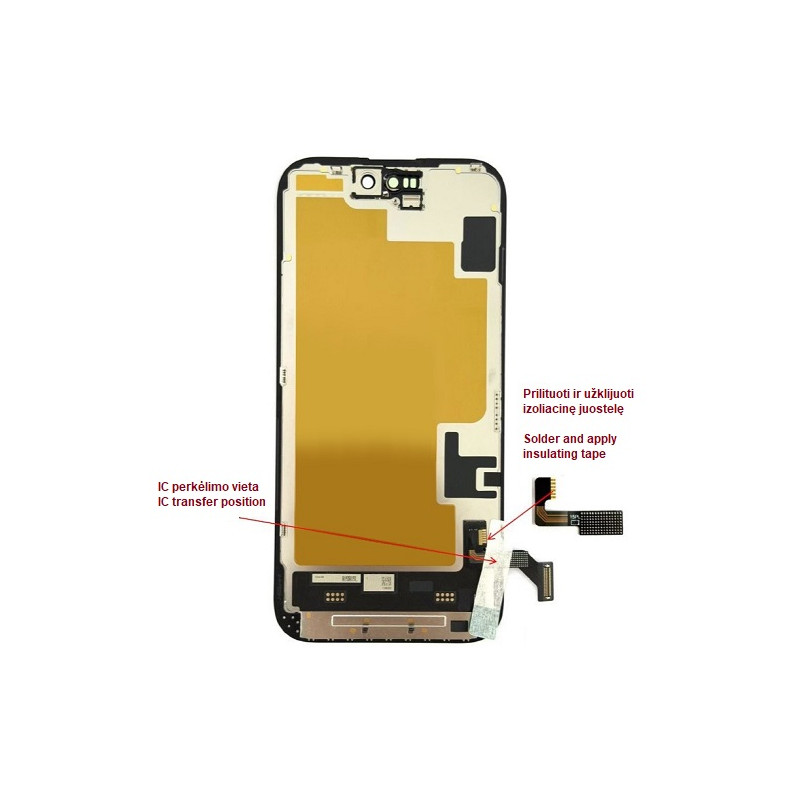 Ekranas skirtas iPhone 15, LTPO Soft OLED, 60Hz