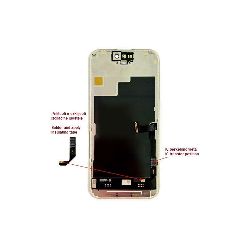 Ekranas skirtas iPhone 15 Pro, LTPO Soft OLED, 120Hz