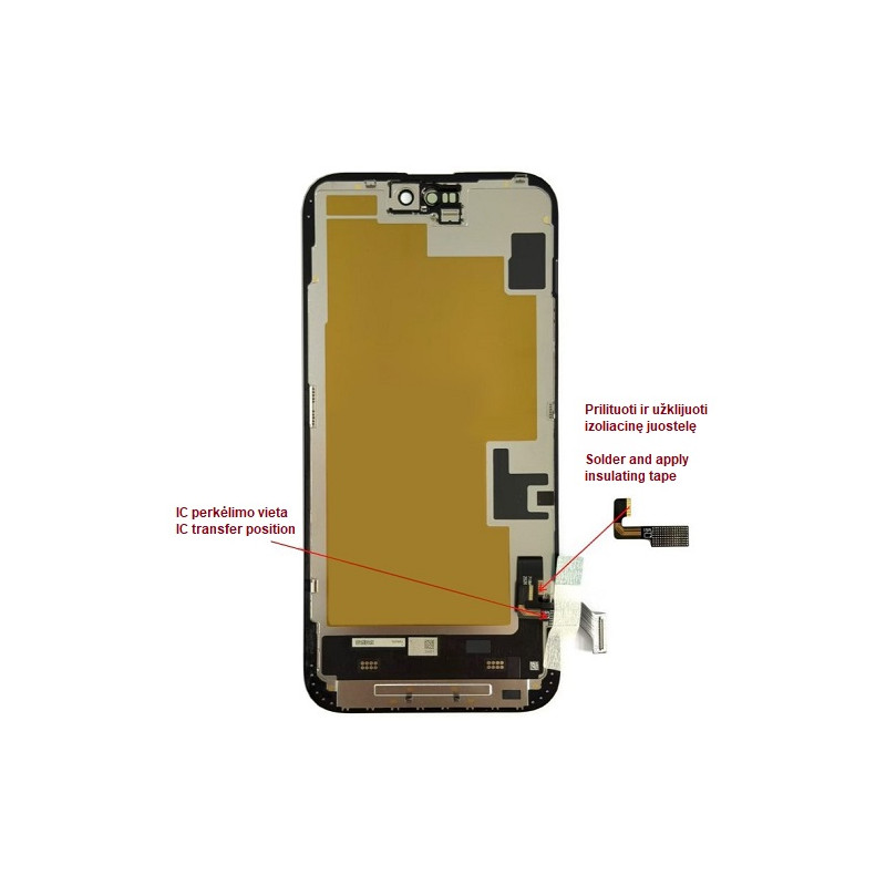Ekranas skirtas iPhone 15 Plus, LTPO Soft OLED, 60Hz