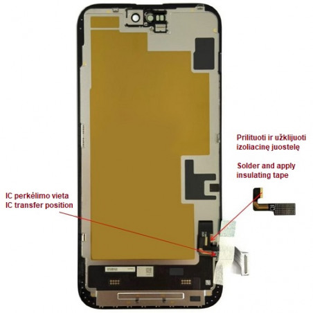 Ekranas skirtas iPhone 15 Plus, LTPO Soft OLED, 60Hz