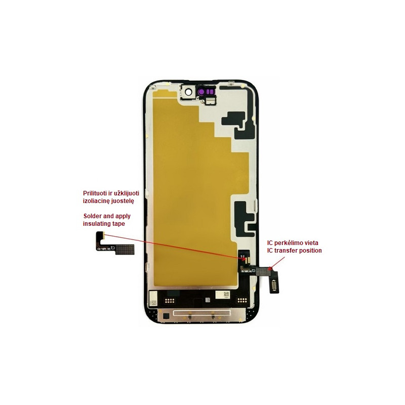 Ekranas skirtas iPhone 16, LTPO Soft OLED, 60Hz